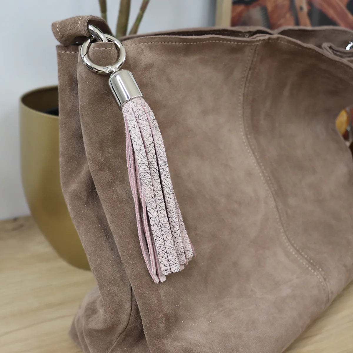 Cloche à pompon avec mousqueton rond - Bijou de sac