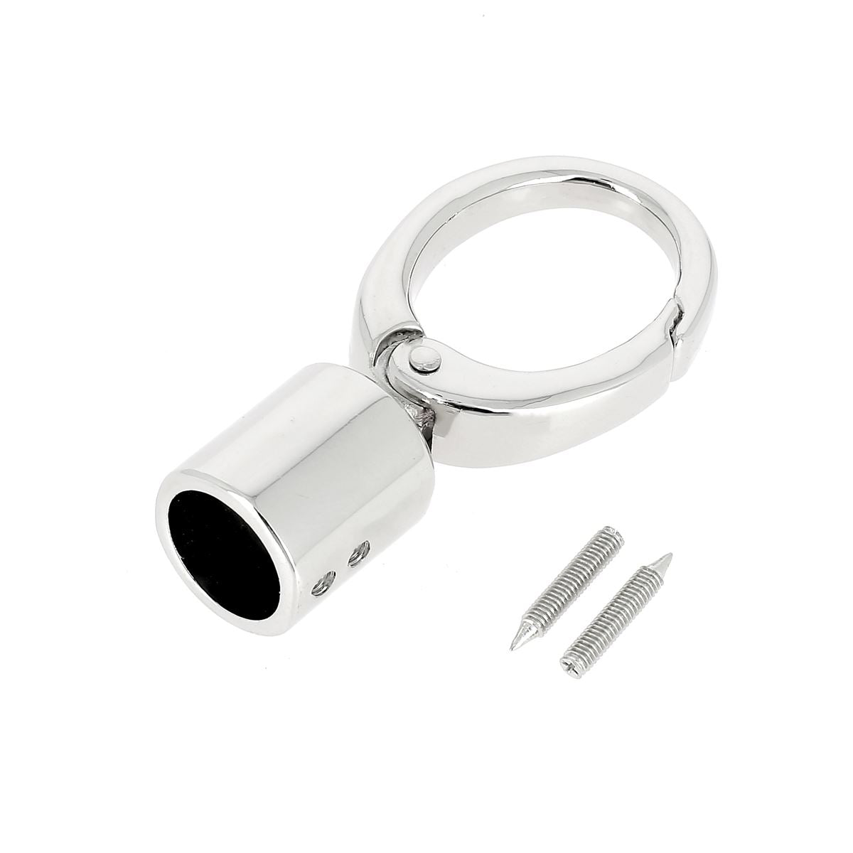 Cloche à pompon avec mousqueton ovale - Nickelé