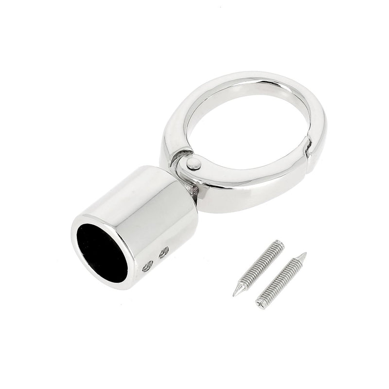 Cloche à pompon avec mousqueton ovale - Nickelé