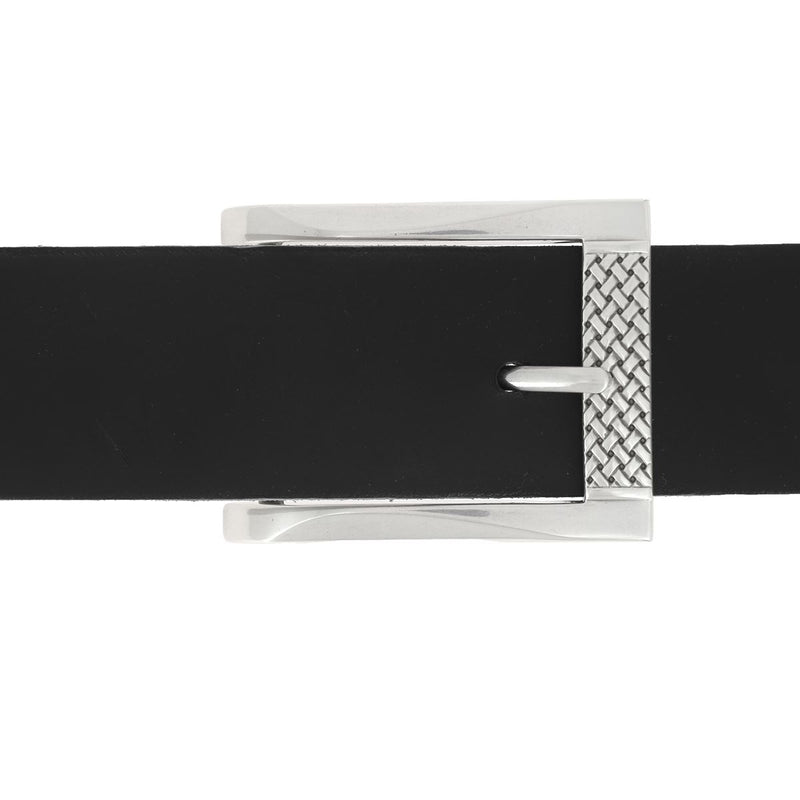 Ceinture en cuir avec boucle rectangle imitation tresse