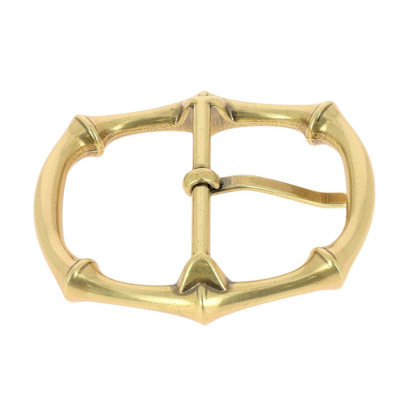 Boucle ceinture laiton satiné imitation bambou