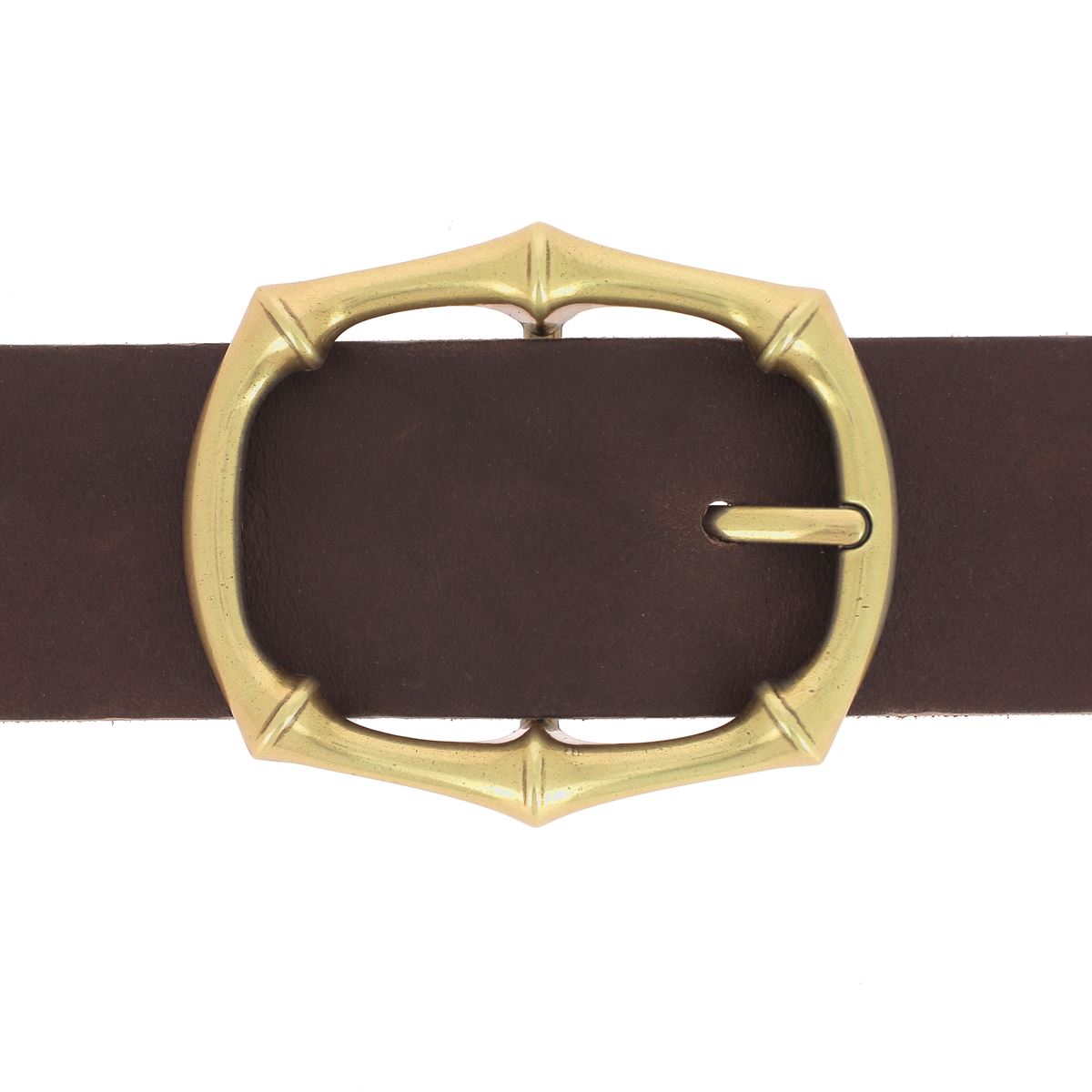 Ceinture en cuir avec boucle décorative bambou
