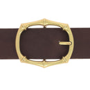 Ceinture en cuir avec boucle décorative bambou