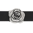 ceinture en cuir DIY avec boucle en forme de rose - Finition argent vieilli