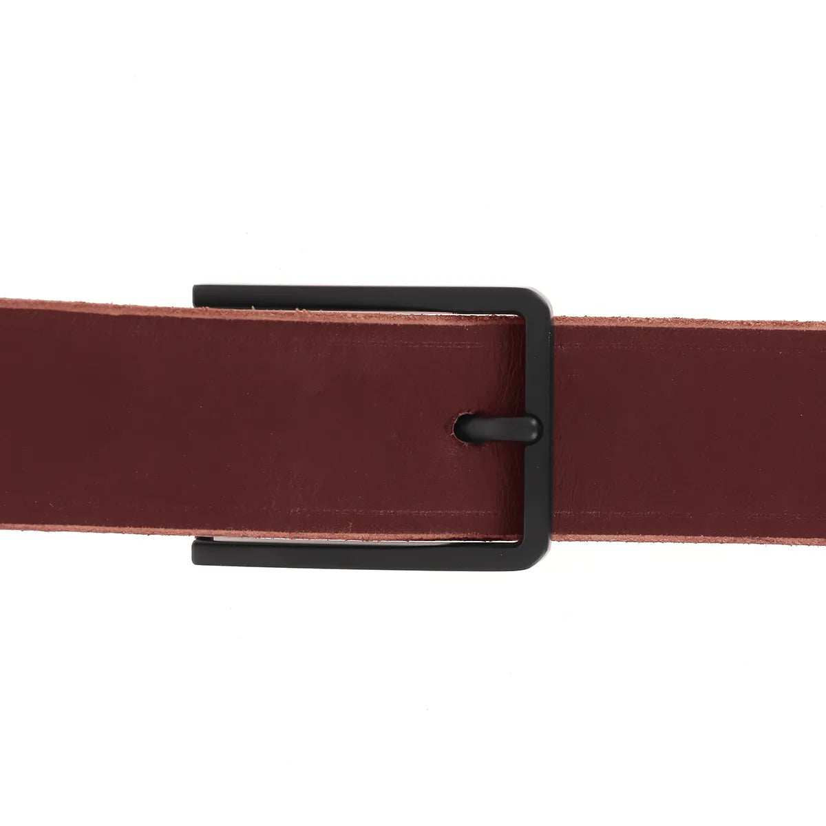 Ceinture en cuir avec boucle fine noir mat