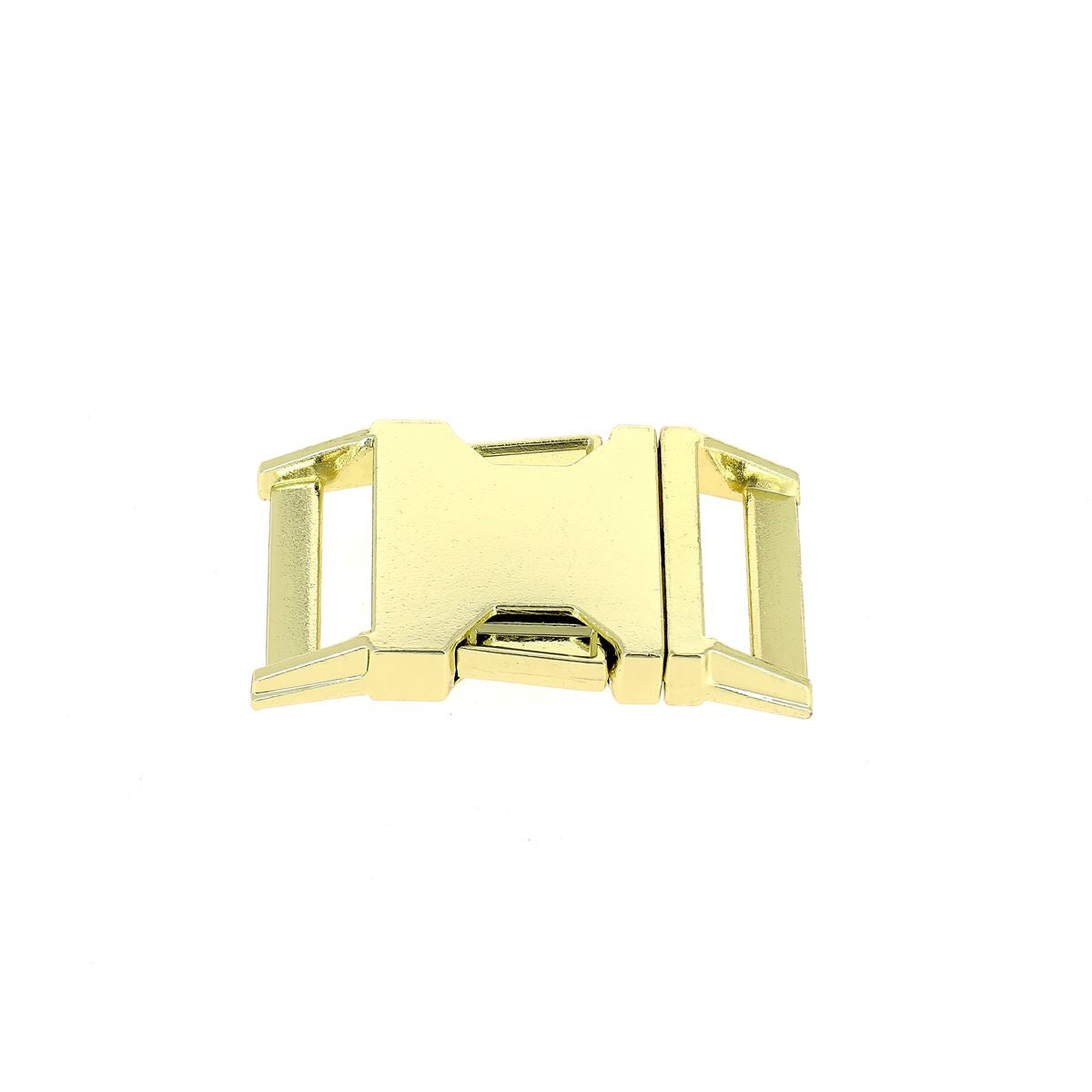 Fermeture clip en laiton, bouclerie de qualité, utilisée pour accessoires ou artisanat, vue détaillée sur la pièce.