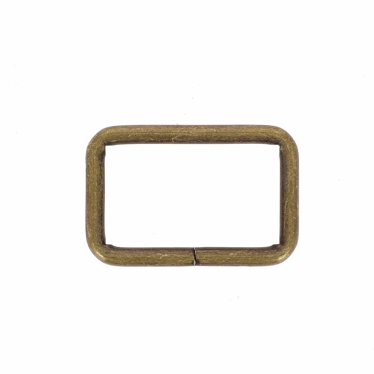 Passant rectangulaire en laiton vieilli avec fil épais, pièce de bouclerie pour bijoux ou maroquinerie.