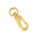 Mousqueton crochet plaqué or 0,2µ verni, bouclerie en métal doré, avec boucle métallique pour fixation