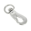 Mousqueton crochet nickelé de 19 mm, boucle de bouclerie en acier pour fixation ou accessoires.