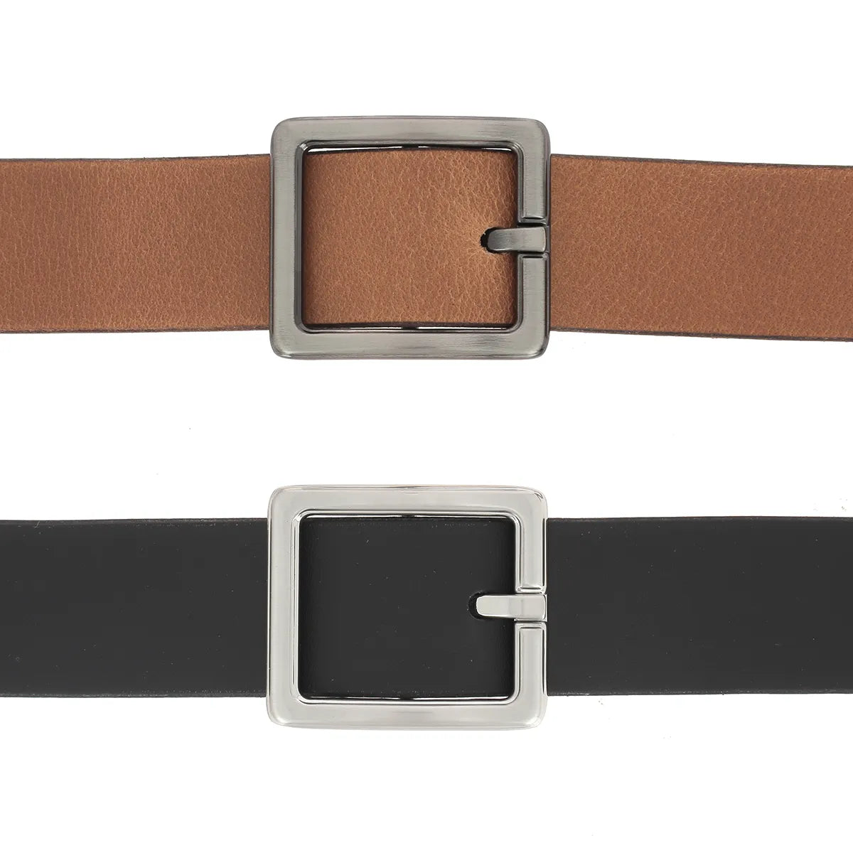 Ceintures en cuir de 3 cm avec boucles carrés