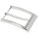 Boucle rectangulaire pour ceinture en cuir de 35 mm, finition nickelé et nickelé satiné