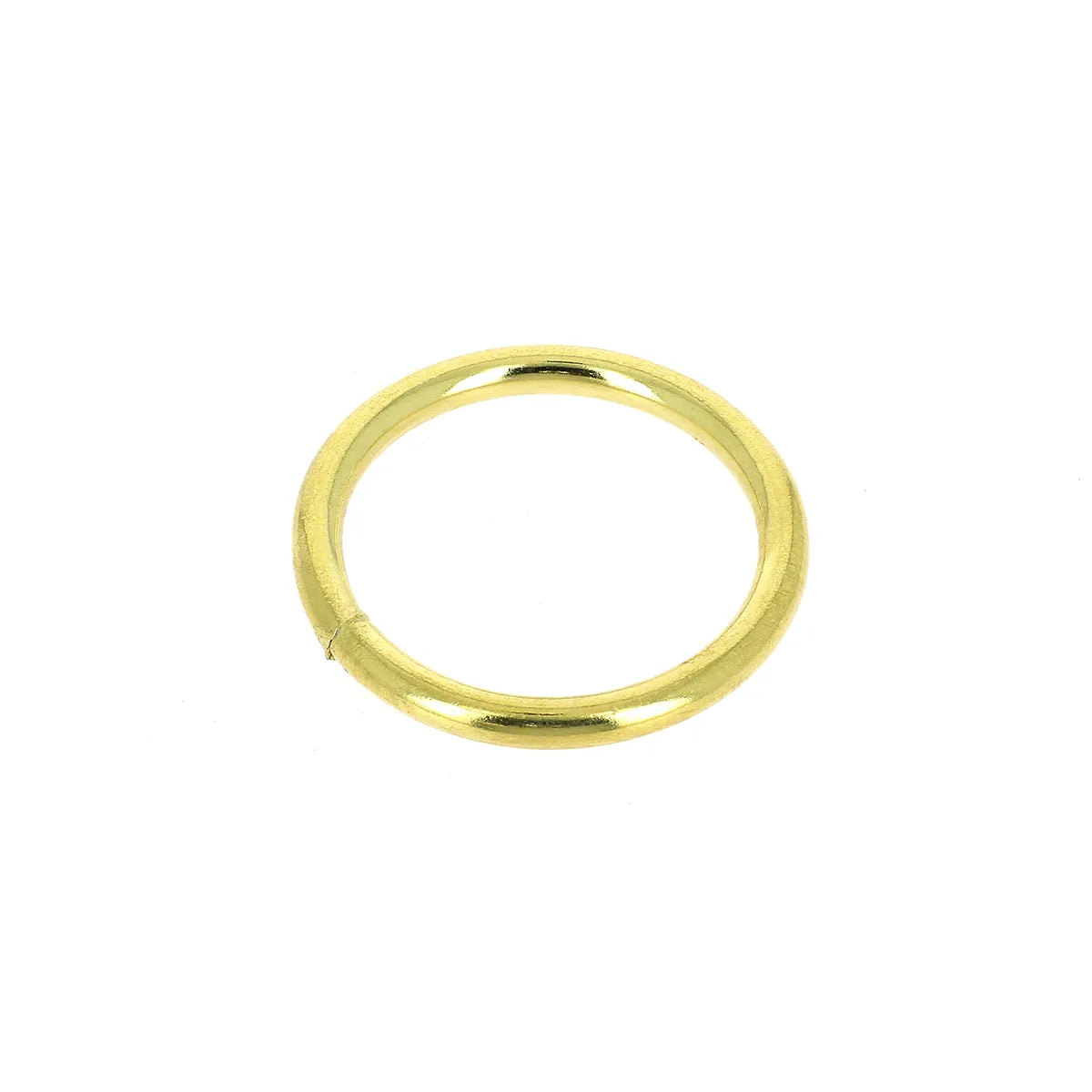 Anneau rond soudé en acier, finition laiton vieilli pour maroquinerie et sellerie, Ø 40 mm