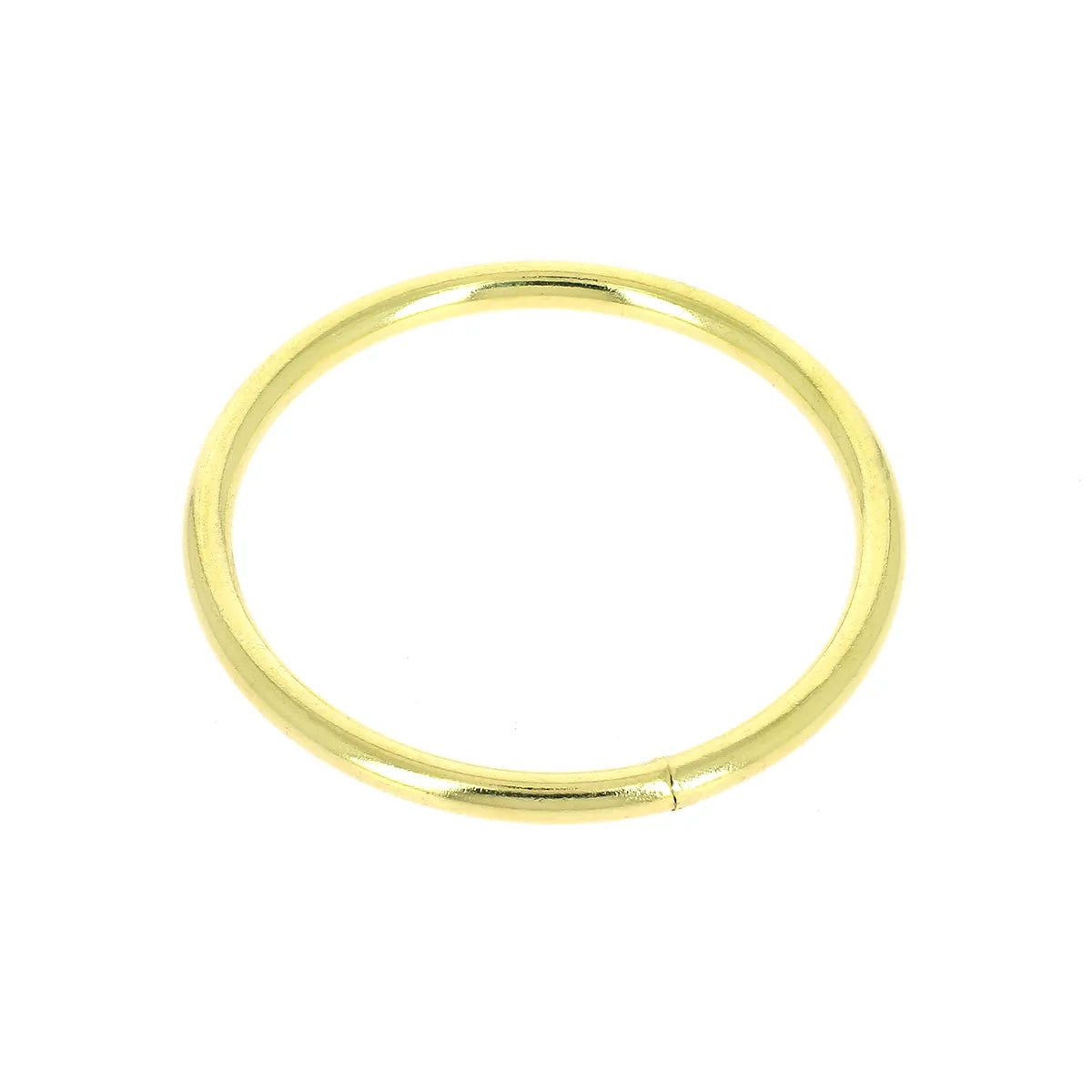 Anneau rond soudé en acier, finition laiton vieilli pour maroquinerie et sellerie, Ø 60 mm