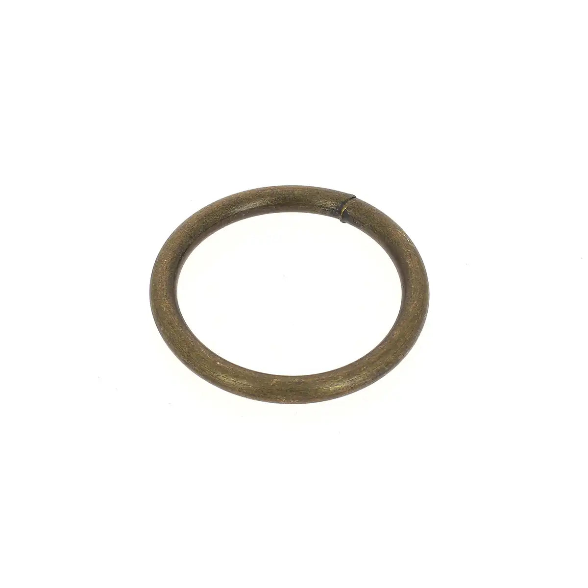 Anneau rond soudé en acier, finition laiton vieilli pour maroquinerie et sellerie, Ø 40 mm