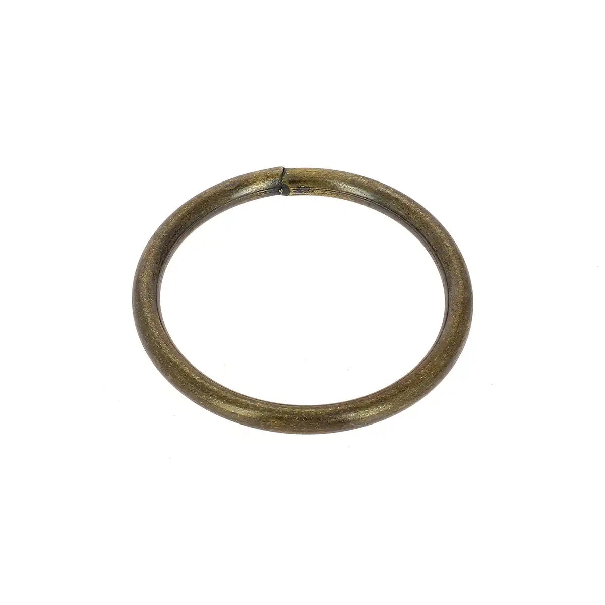 Anneau rond soudé en acier, finition laiton vieilli pour maroquinerie et sellerie, Ø 50 mm