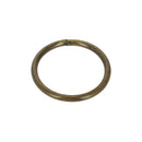 Anneau rond soudé en acier, finition laiton vieilli pour maroquinerie et sellerie, Ø 50 mm