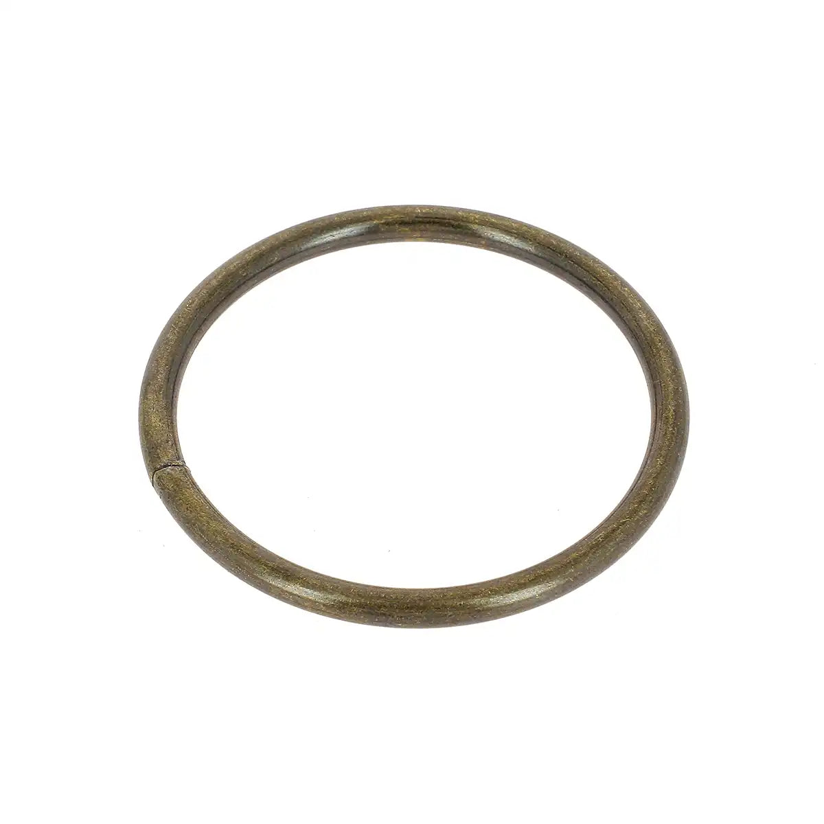 Anneau rond soudé en acier, finition laiton vieilli pour maroquinerie et sellerie, Ø 60 mm