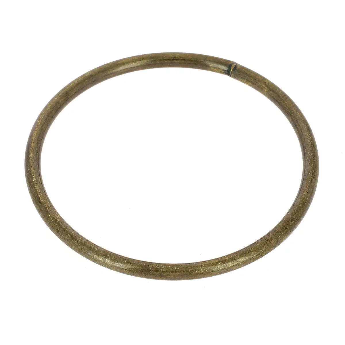 Anneau rond soudé en acier, finition laiton vieilli pour maroquinerie et sellerie, Ø 80 mm