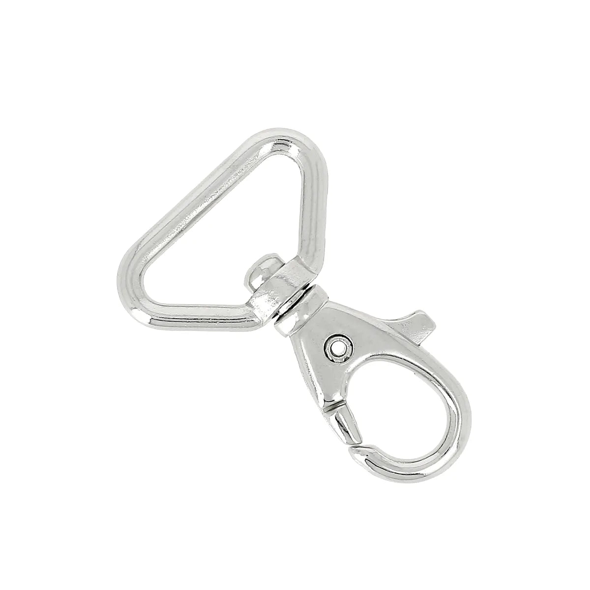Mousqueton pivotant à tirette en acier nickelé pour lanière de largeur 20mm