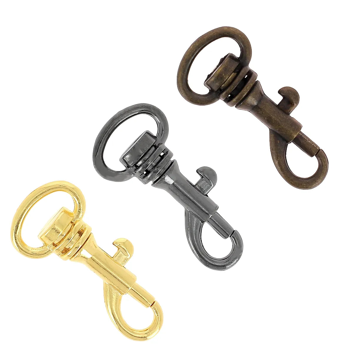 Petit mousqueton tournant à tirette largeur 10 mm pour maroquinerie