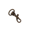 Petit mousqueton tournant à tirette largeur 10 mm pour maroquinerie, en métal finition laiton vieilli foncé