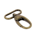 Mousqueton pivotant en métal LAITON VIEILLI, largeur 30 mm, pour maroquinerie