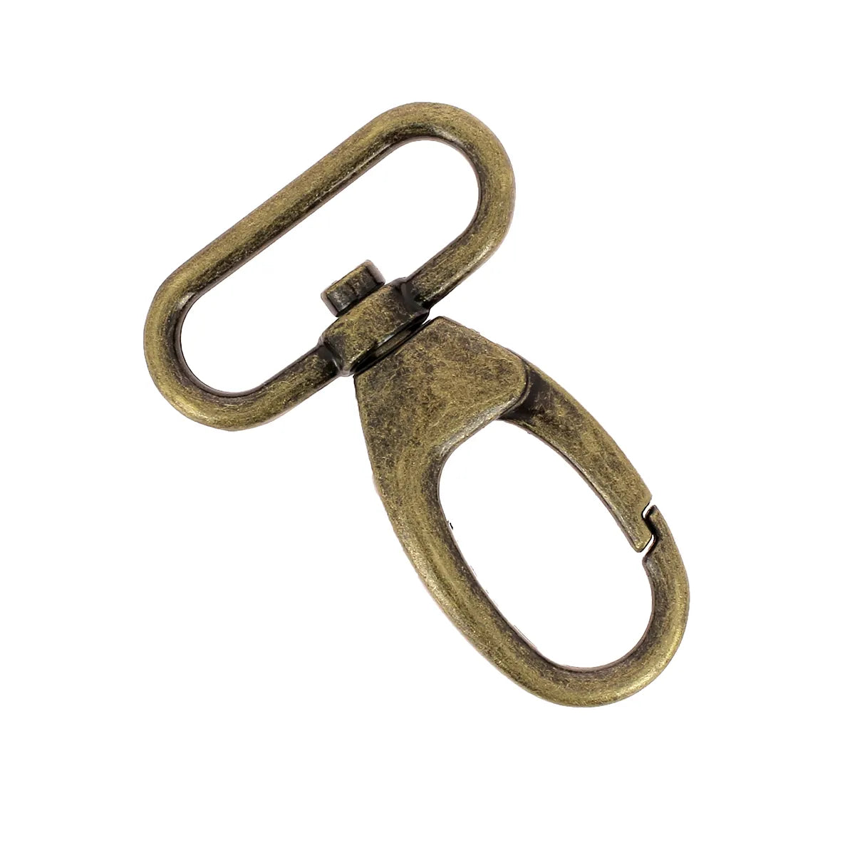 Mousqueton tournant ovale en métal LAITON VIEILLI pour fixer une bandoulière ou sangle en cuir de 30 mm de large sur une sac 