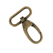 Mousqueton tournant ovale en métal LAITON VIEILLI pour fixer une bandoulière ou sangle en cuir de 30 mm de large sur une sac 