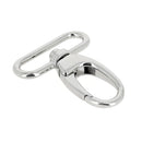Mousqueton pivotant en métal NICKELÉ pour maroquinerie, 38 mm de largeur