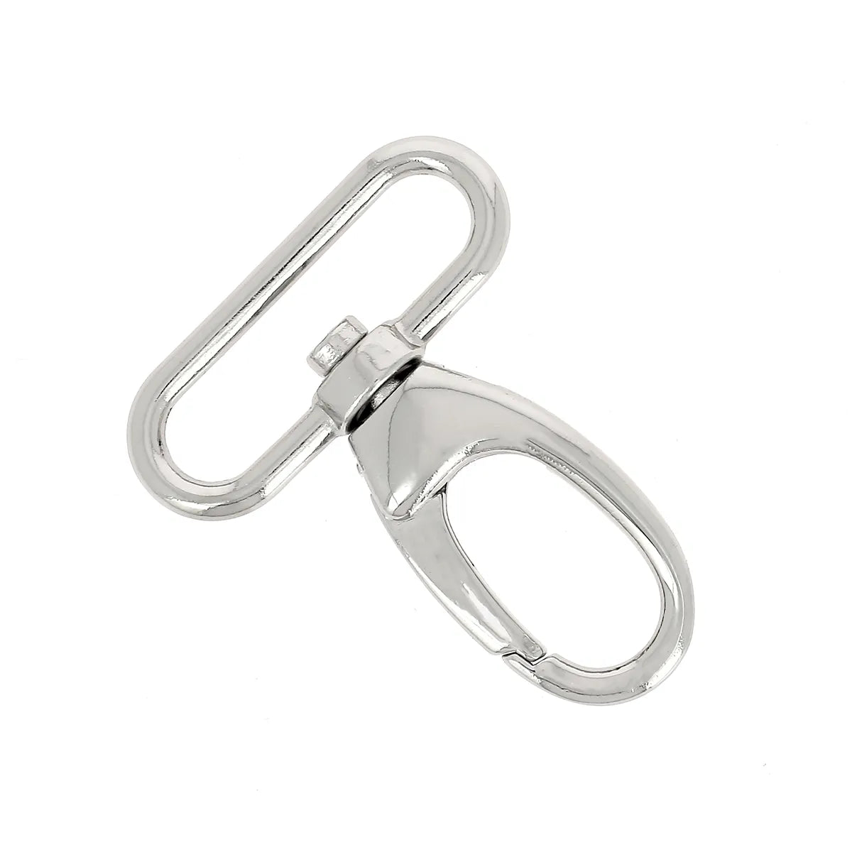 Mousqueton tournant  en métal NICKELÉ pour bandoulière ou sangle de 38 mm de large