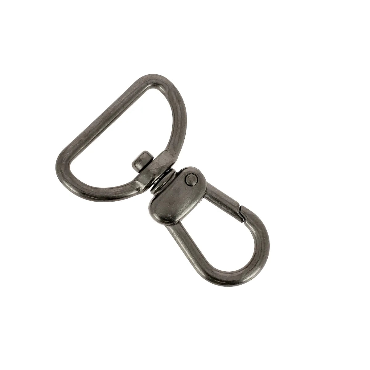 Mousqueton pivotant gun metal pour lanière et bandoulière de sac - Largeur 25 mm