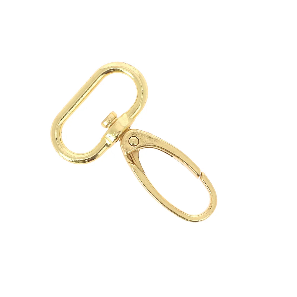 Mousqueton pivotant pour maroquinerie pour lanière de 25 mm. En métal doré
