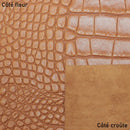 Peau entière de cuir de basane FRANCE imitation Caïman - ANILINE - COGNAC BAF15