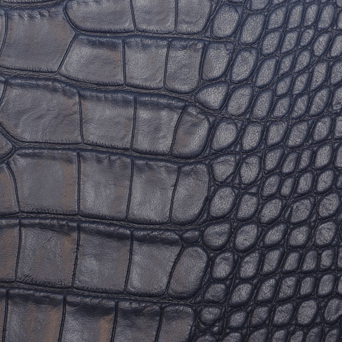 Peau entière de cuir de basane FRANCE imitation Caïman - ANILINE - BLEU MARINE BAF16