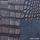 Peau entière de cuir de basane FRANCE imitation Caïman - ANILINE - BLEU MARINE BAF16