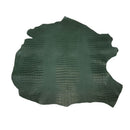 Peau entière de cuir de basane FRANCE imitation Caïman - ANILINE - VERT BAF17