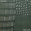 Peau entière de cuir de basane FRANCE imitation Caïman - ANILINE - VERT BAF17