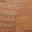 Peau entière de cuir de basane FRANCE imitation Caïman - NUBUCK - COGNAC BAF19