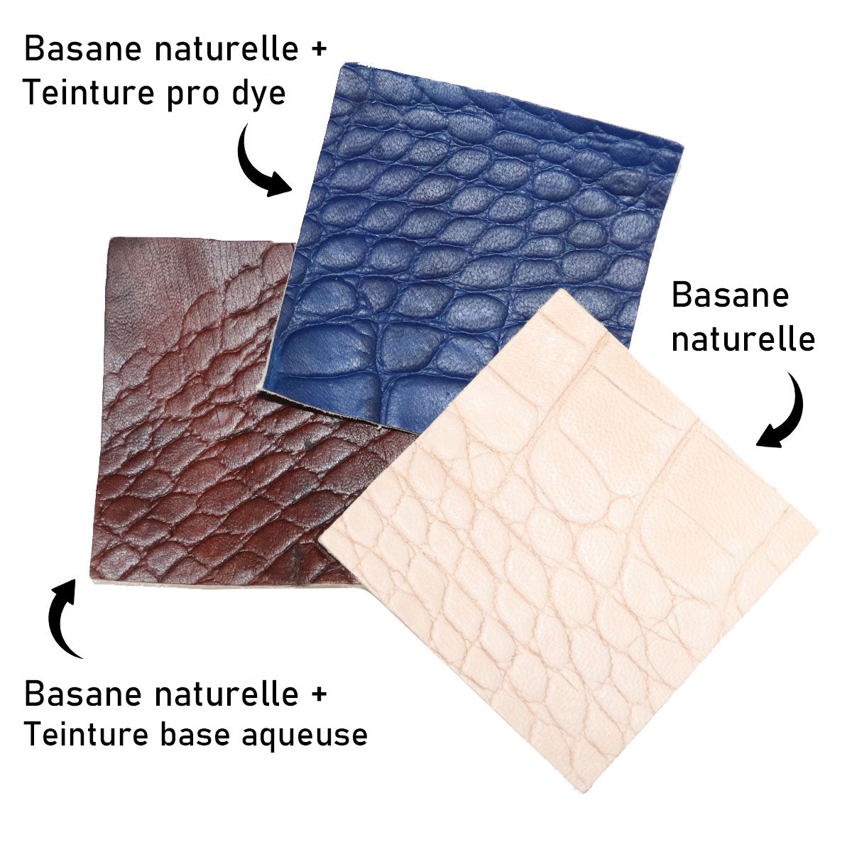 Peau entière de cuir de basane FRANCE imitation Crocodile - NATUREL BAF20 - Deco Cuir