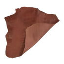 Peau entière de cuir de basane FRANCE imitation Crocodile - ANILINE - MARRON BRIQUE BAF21 - Deco Cuir