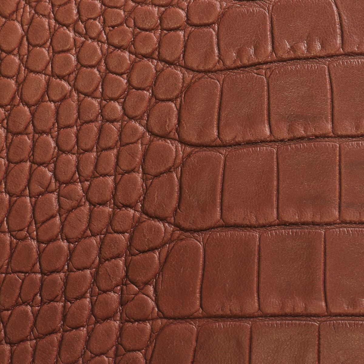Peau entière de cuir de basane FRANCE imitation Crocodile - ANILINE - MARRON BRIQUE BAF21 - Deco Cuir