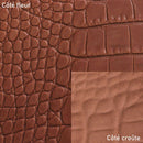 Peau entière de cuir de basane FRANCE imitation Crocodile - ANILINE - MARRON BRIQUE BAF21 - Deco Cuir