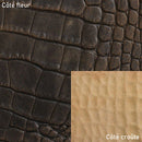 Peau entière de cuir de basane FRANCE imitation Crocodile - MARRON VIEILLI BAF23 - Deco Cuir