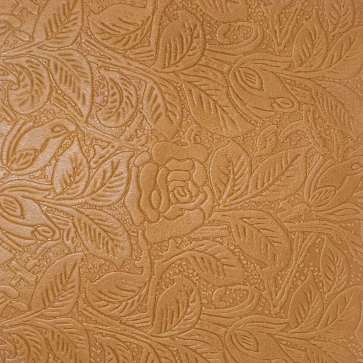 Peau entière de cuir de basane FRANCE imprimé FLORAL - ANILINE - COGNAC BAF25