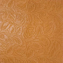 Peau entière de cuir de basane FRANCE imprimé FLORAL - ANILINE - COGNAC BAF25