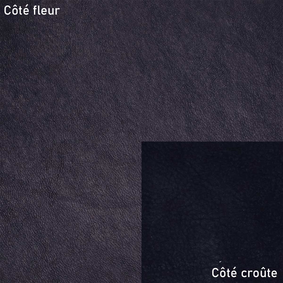 Peau entière de cuir de basane FRANCE - ANILINE - BLEU NUIT BAF27