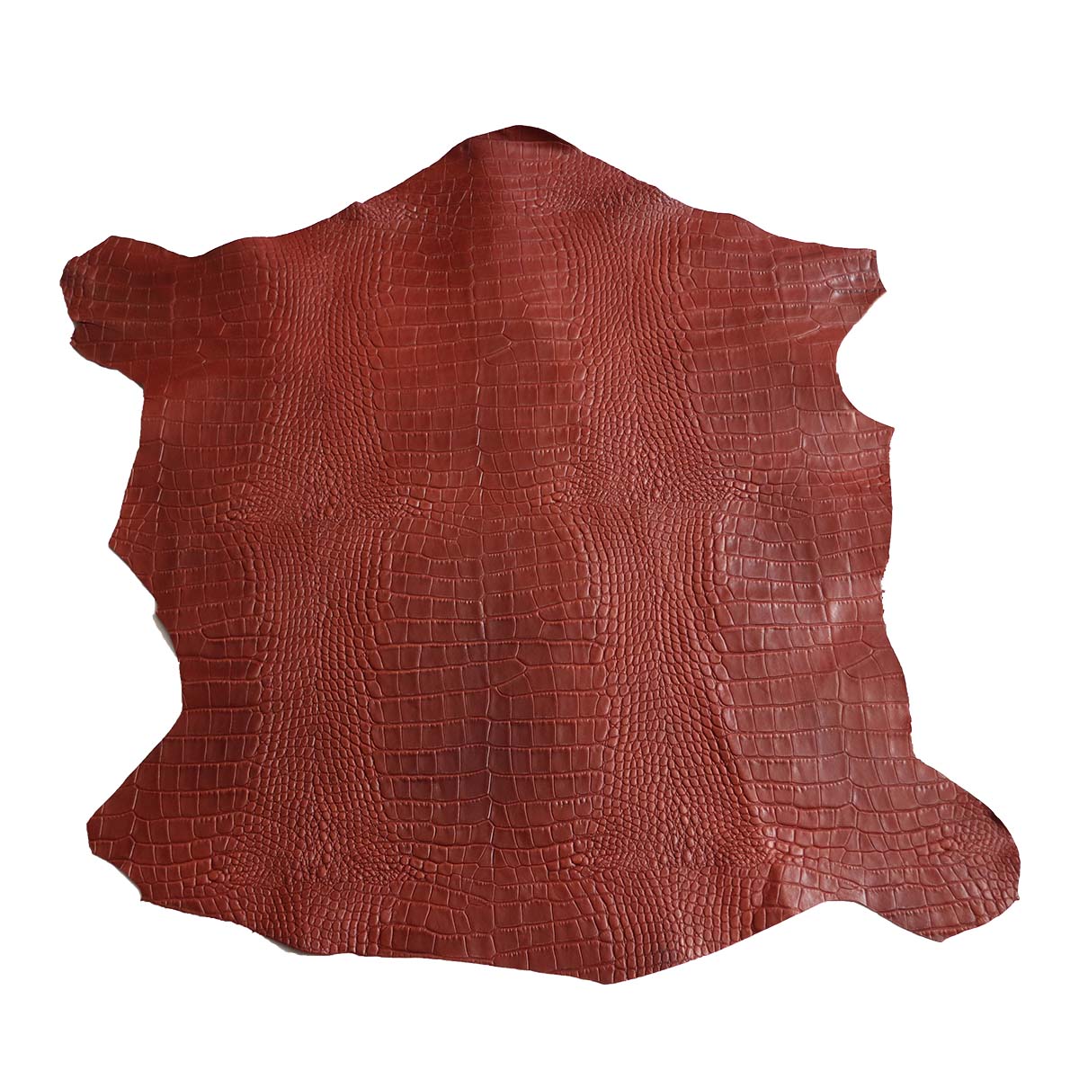 Peau entière de cuir de basane FRANCE imitation Caïman - ANILINE - ROUX BAF30