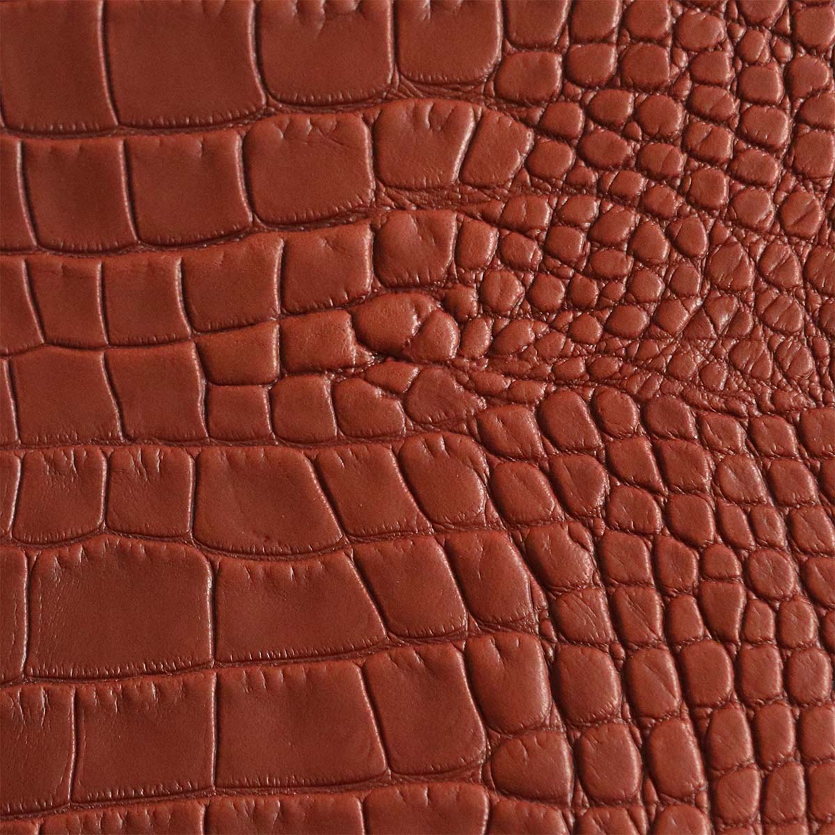 Peau entière de cuir de basane FRANCE imitation Caïman - ANILINE - ROUX BAF30