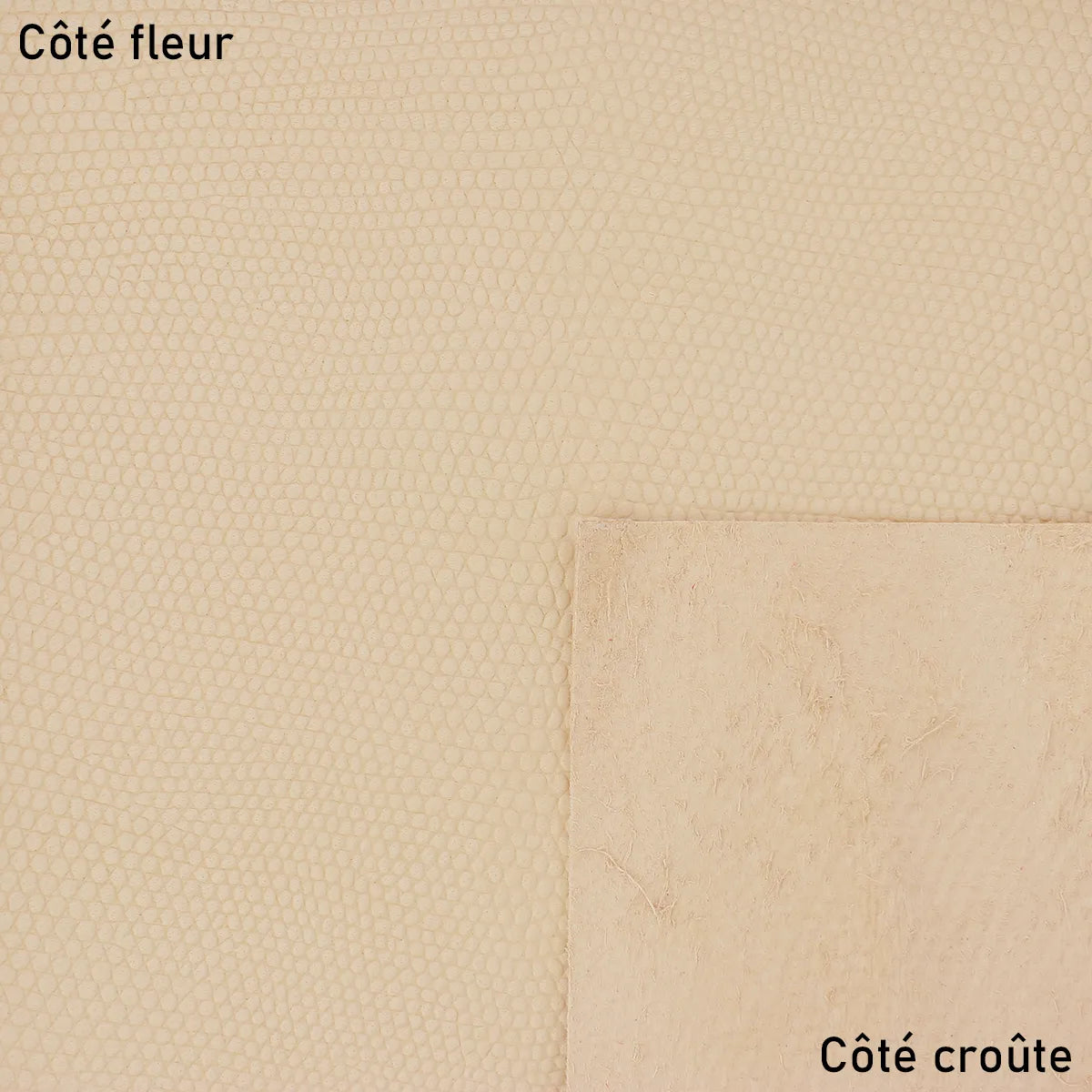 Peau entière de cuir de basane FRANCE imprimé lézard - ANILINE - Naturel BAF33 - Deco Cuir