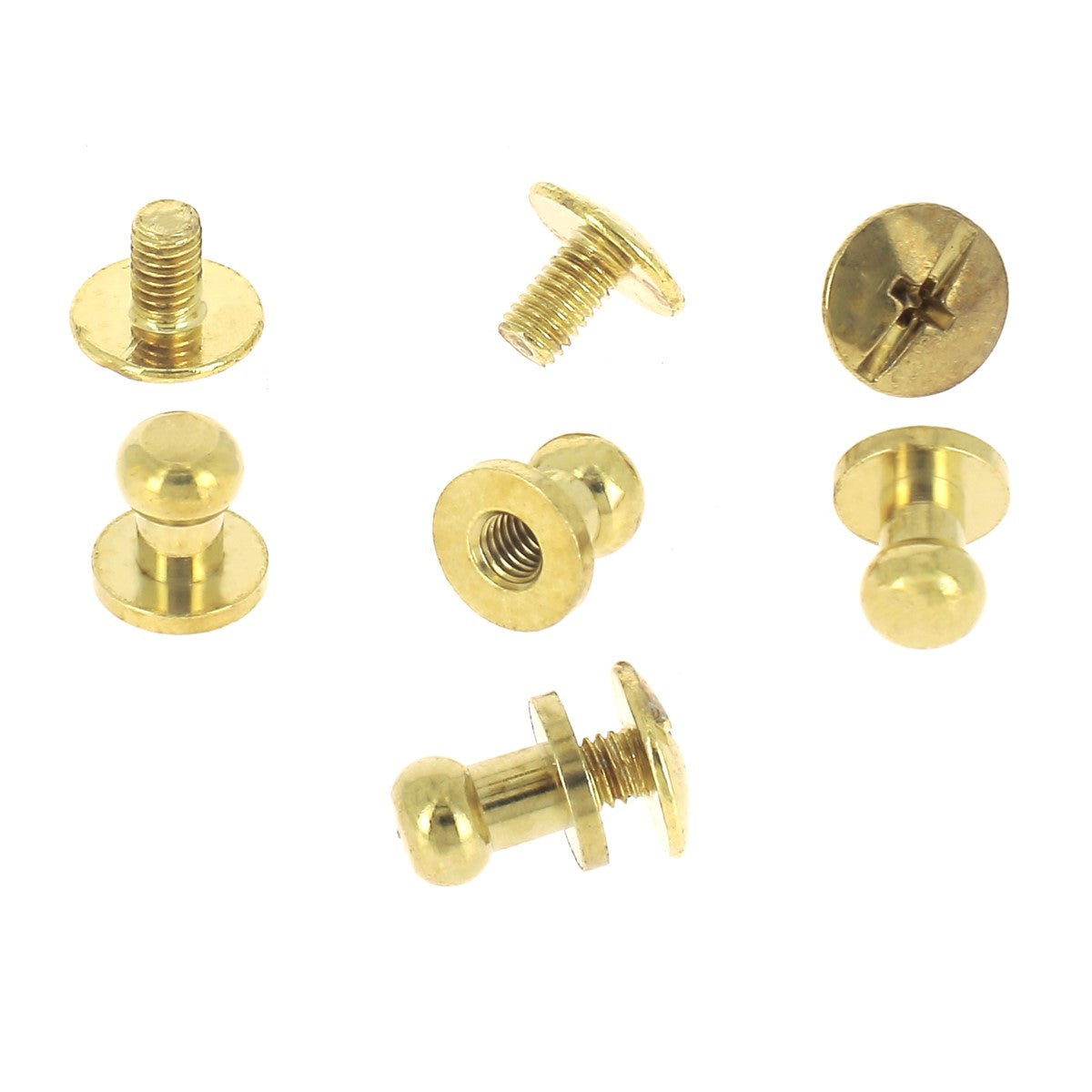 Lot de boutons de col T2 (5 mm) à visser - laiton